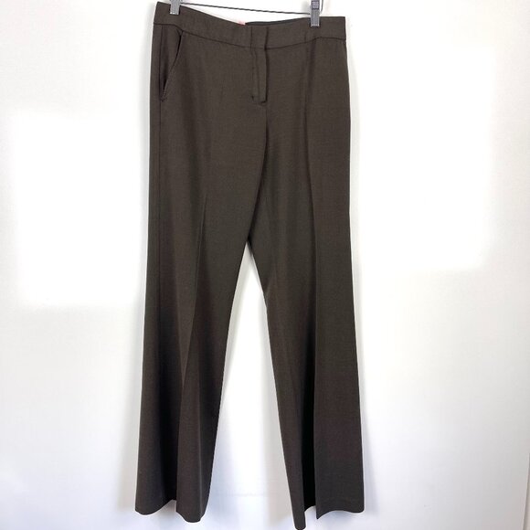 BCBGMaxazria Carla Dress Pants Classic Brown Wool Blend Women's Size 4 - Picture 1 of 8